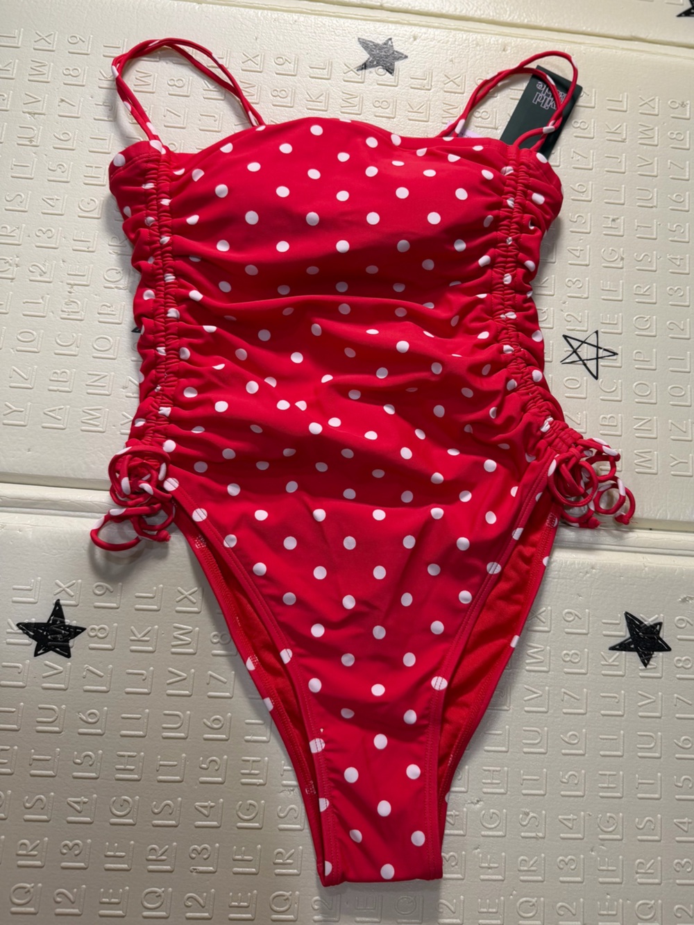 Red Polka Dot Swim Top - Brand Unknown